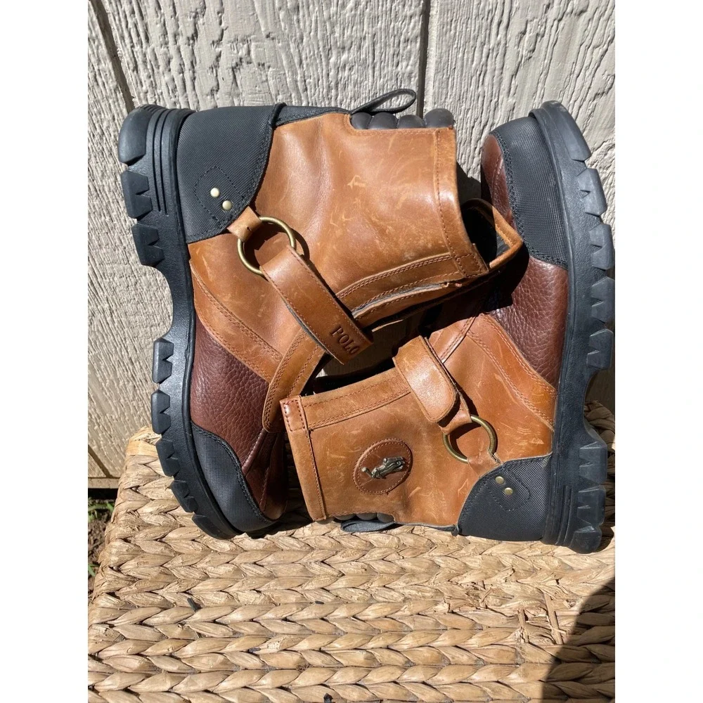 Polo Ralph Lauren Conquest III Boots Mens 11D Brown Leather Hunting Outdoor